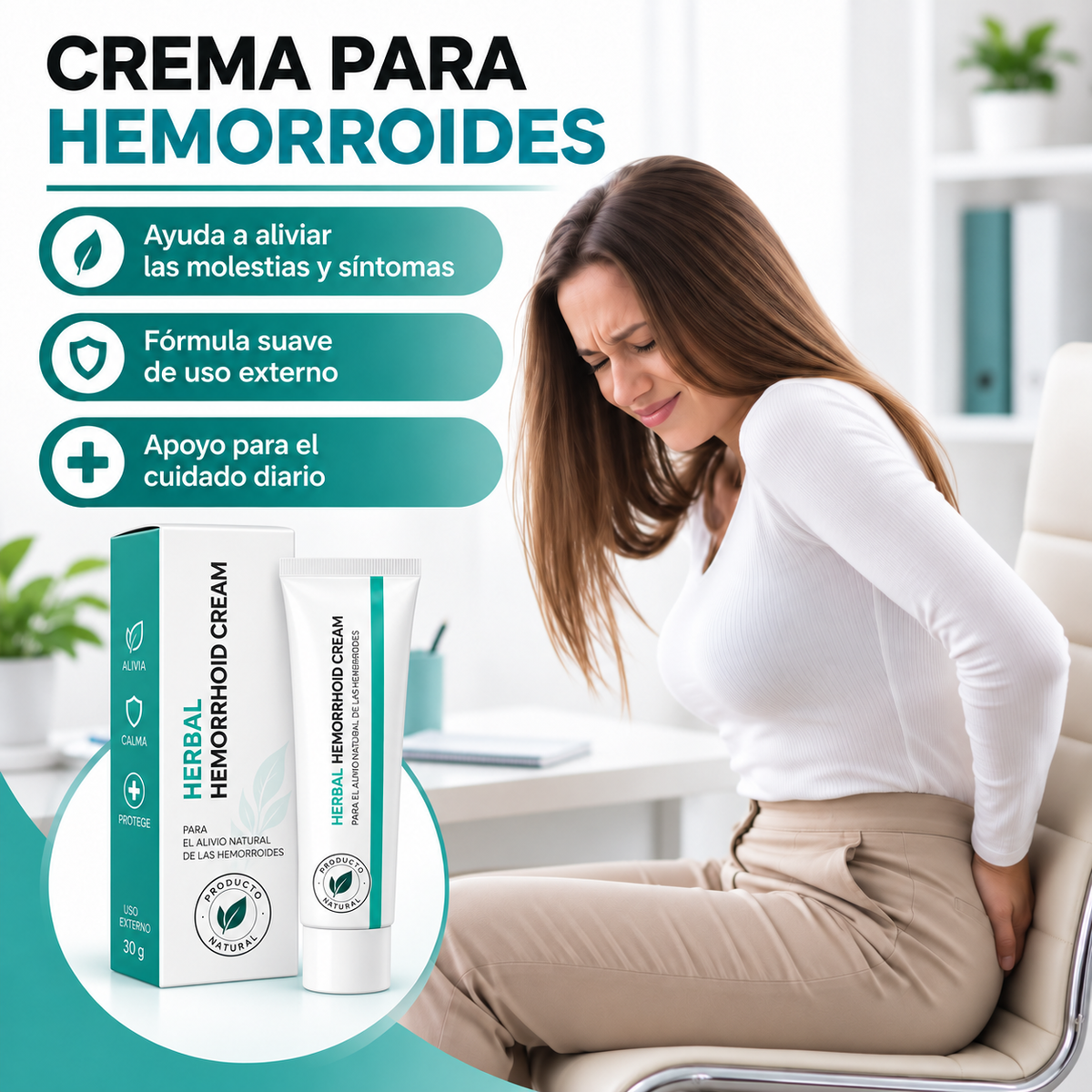 Linpel™ Crema Para Hemorroides Alivio Herbal Y Picazón