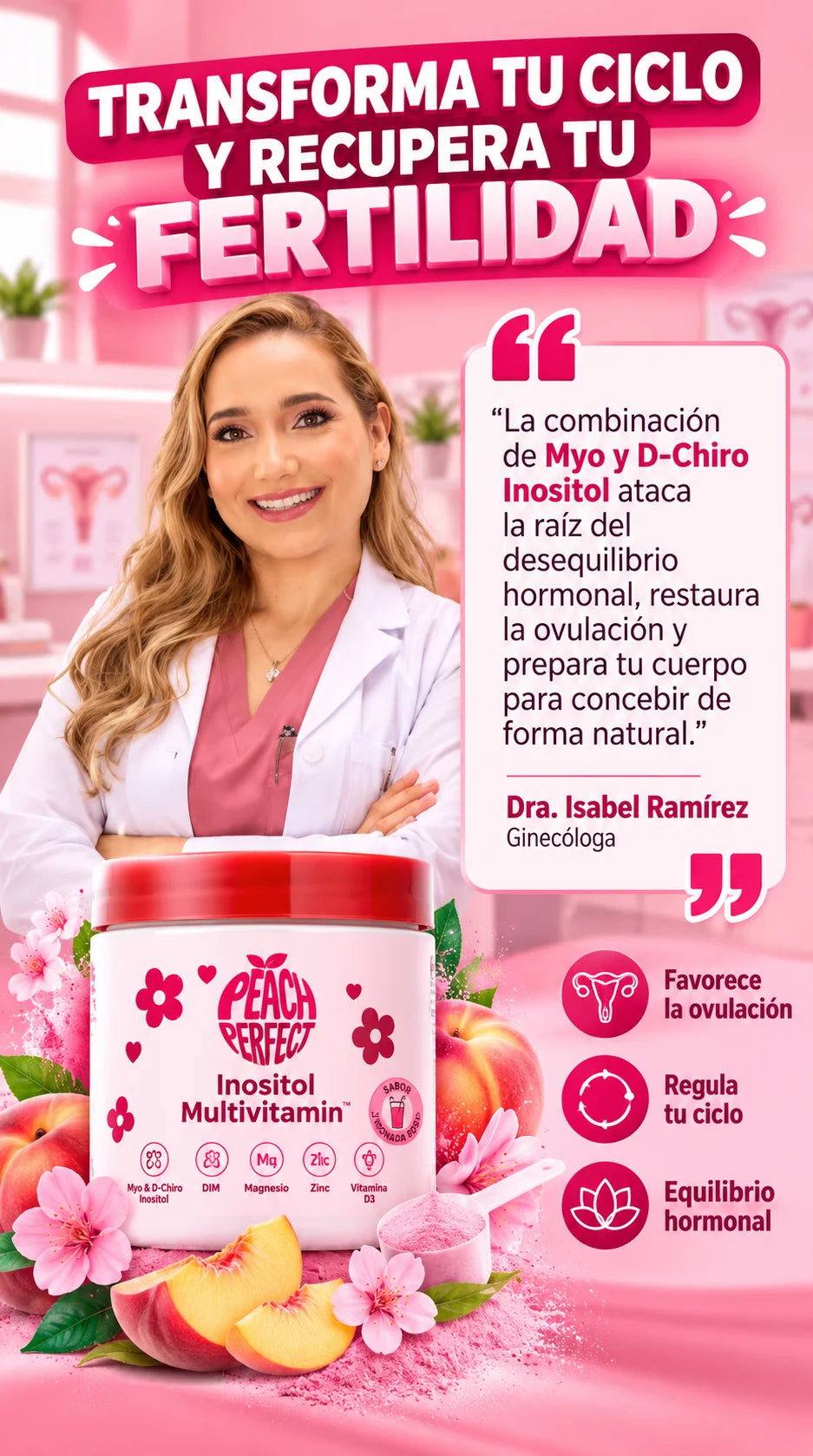 Inositol Peach Perfect 60 cápsulas