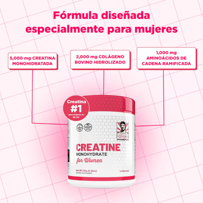 Old School™ Creatina + Colágeno Suplemento para Aumento y Firmeza de Glúteos