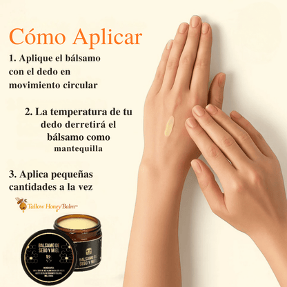 Tallow Honey Balm™ Bálsamo Orgánico de Sebo de Res Miel Hidratación Ancestral