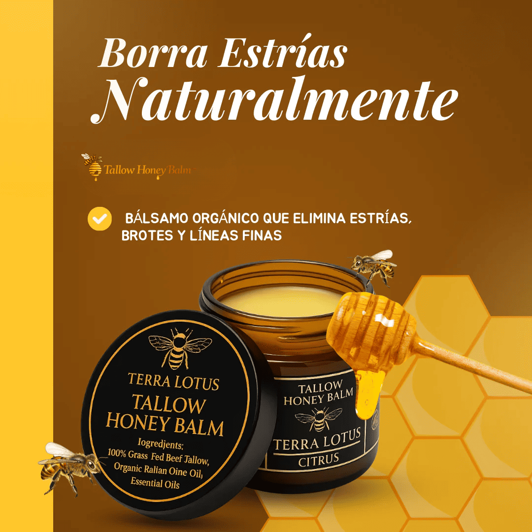 Tallow Honey Balm™ Bálsamo Orgánico de Sebo de Res Miel Hidratación Ancestral