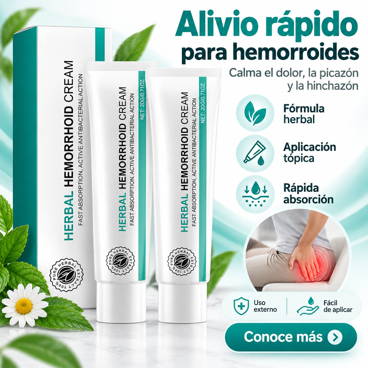Linpel™ Crema Para Hemorroides Alivio Herbal Y Picazón