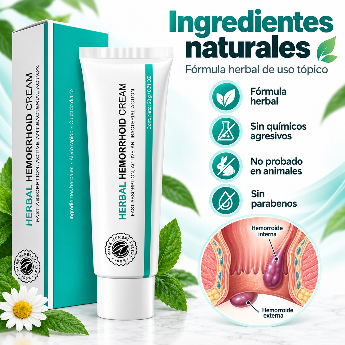 Linpel™ Crema Para Hemorroides Alivio Herbal Y Picazón