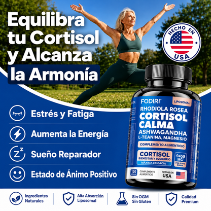 Cortisol Calm® Magnesio, Rhodiola y L-Teanina de Alta Absorción