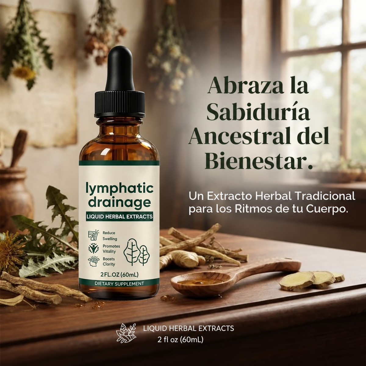 Gotas de Drenaje Linfático Alivio de Hinchazón y Retención