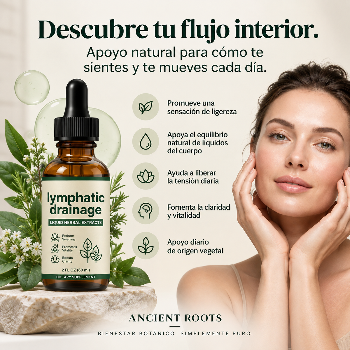 Gotas de Drenaje Linfático Alivio de Hinchazón y Retención