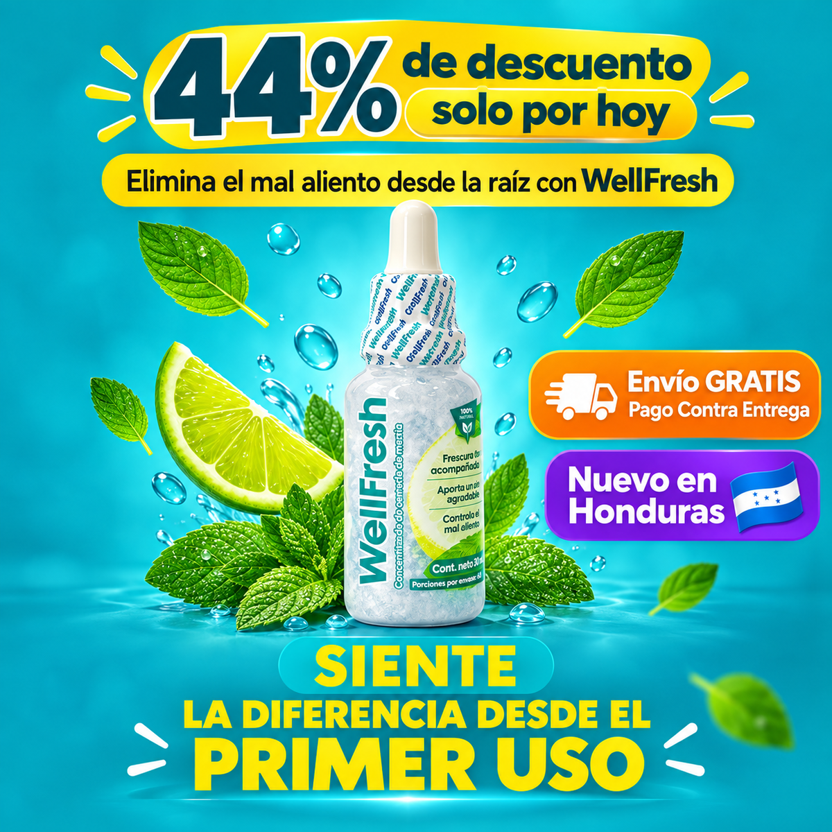 Wellfresh® Elimina el Mal Aliento Severo y la Halitosis desde la Raíz