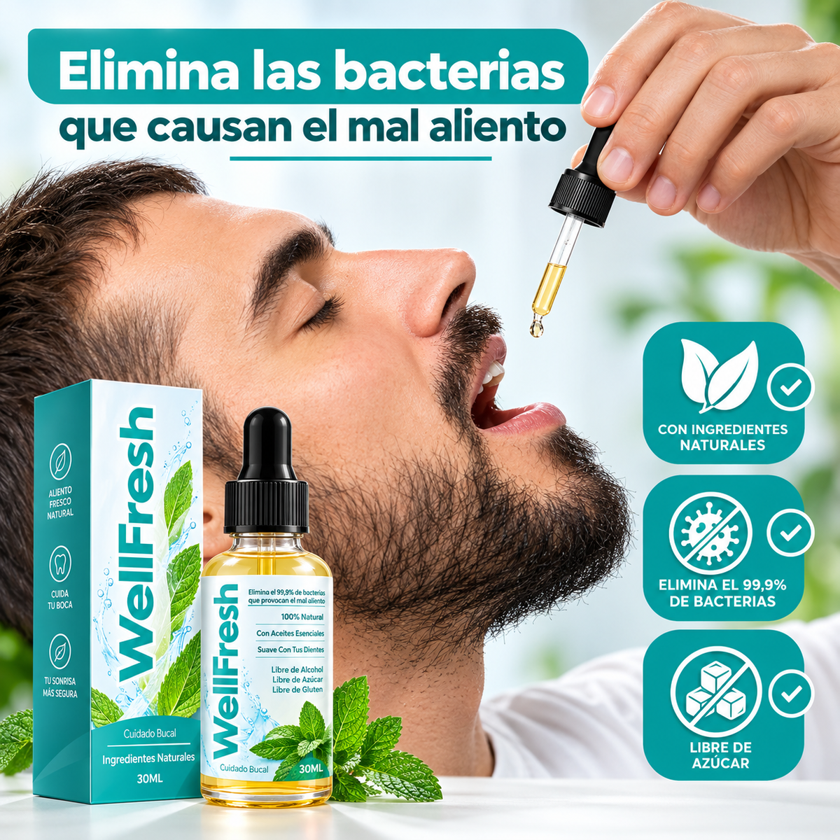 Wellfresh® Elimina el Mal Aliento Severo y la Halitosis desde la Raíz