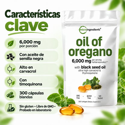 Oil of oregano™ Cápsulas de Aceite de Orégano para Digestión y Defensas