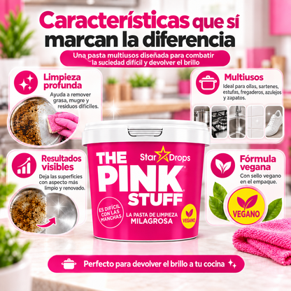 The Pink Stuff™ | Crema limpiadora milagrosa para renovar estufas, azulejos, metales y tenis al instante.