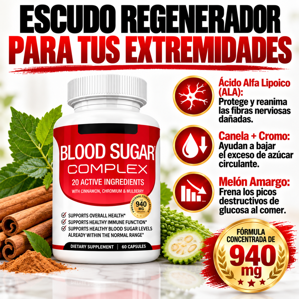 Tratamiento Natural para la Diabetes Control de Azúcar y Protección Nerviosa