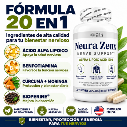 Suplemento para Neuropatía 20 en 1 Alivio Nervioso y Circulatorio