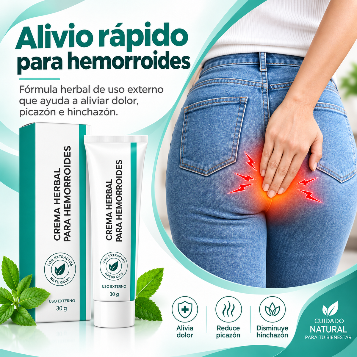 Linpel™ Crema Para Hemorroides Alivio Herbal Y Picazón