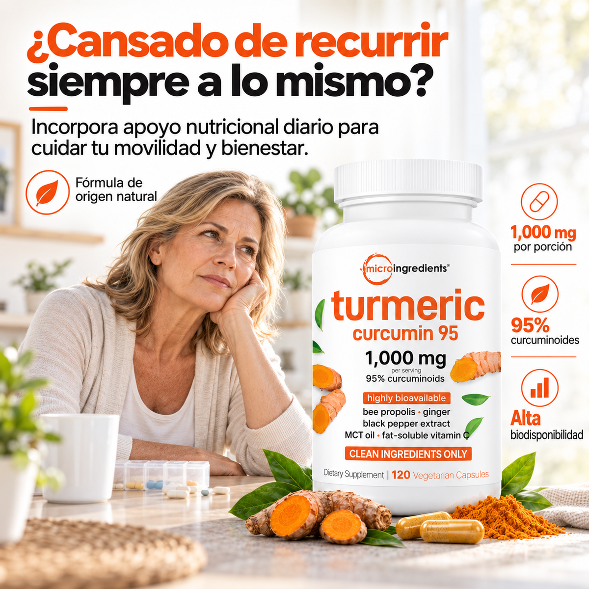 Turmeric Curcumin 95™ Soporte Avanzado para Articulaciones y Movilidad