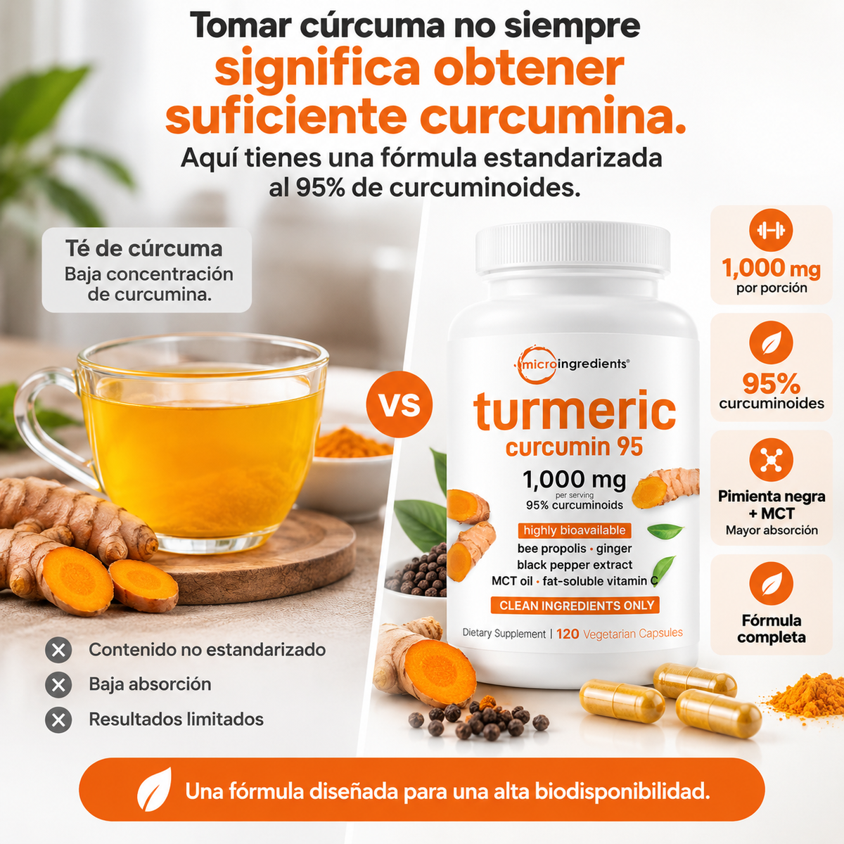 Turmeric Curcumin 95™ Soporte Avanzado para Articulaciones y Movilidad