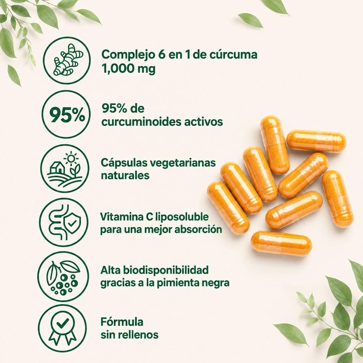Turmeric Curcumin 95™ Soporte Avanzado para Articulaciones y Movilidad