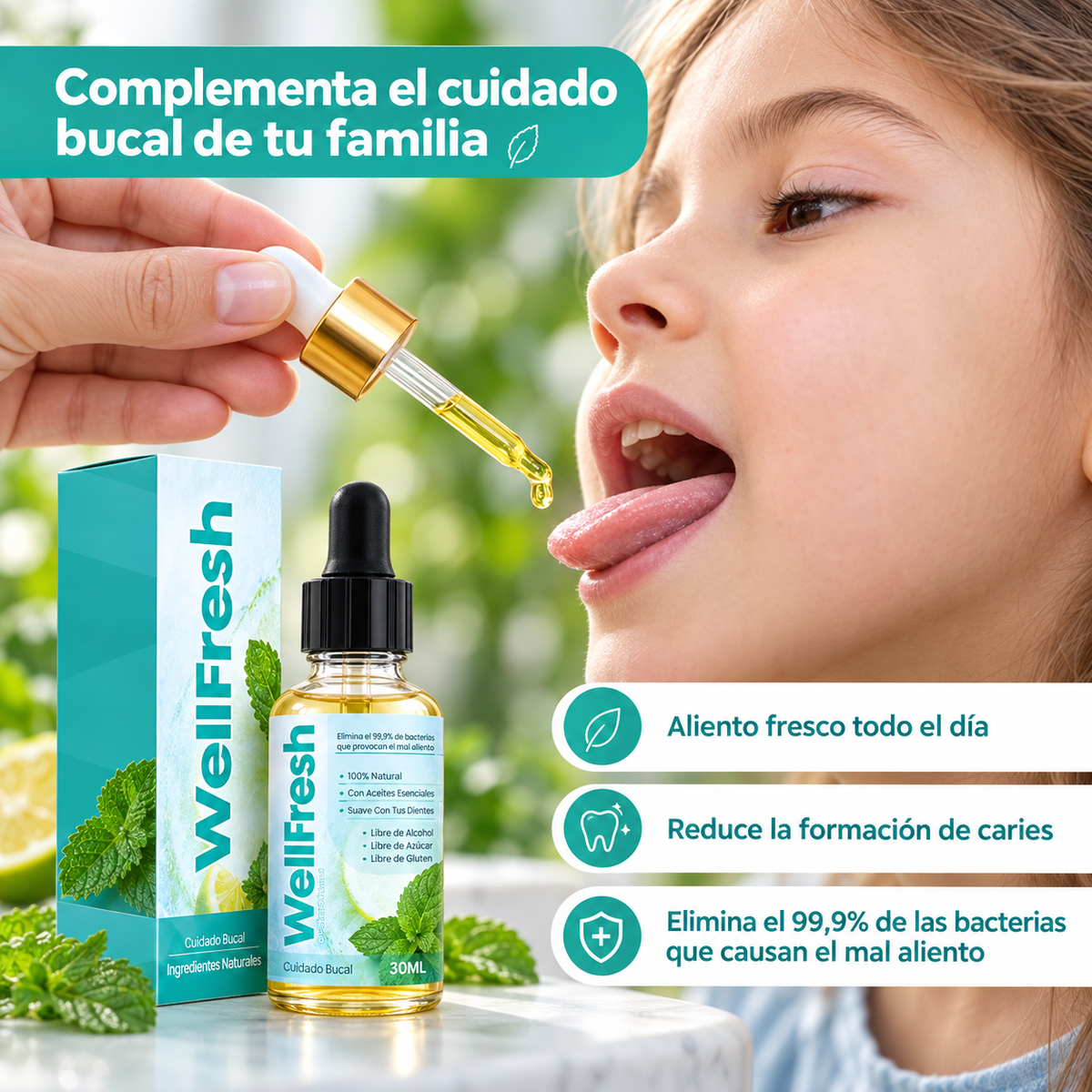 Wellfresh® Elimina el Mal Aliento Severo y la Halitosis desde la Raíz