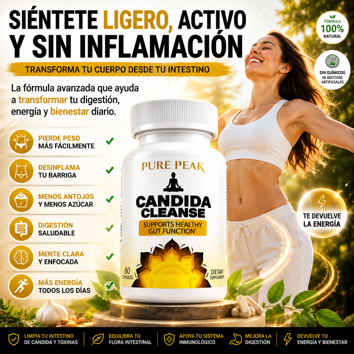 Candida Cleanse  100% Natural – Limpieza Interna y Control de Peso