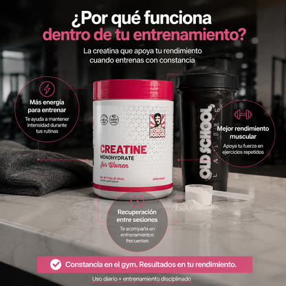 Old School™ Creatina + Colágeno Suplemento para Aumento y Firmeza de Glúteos