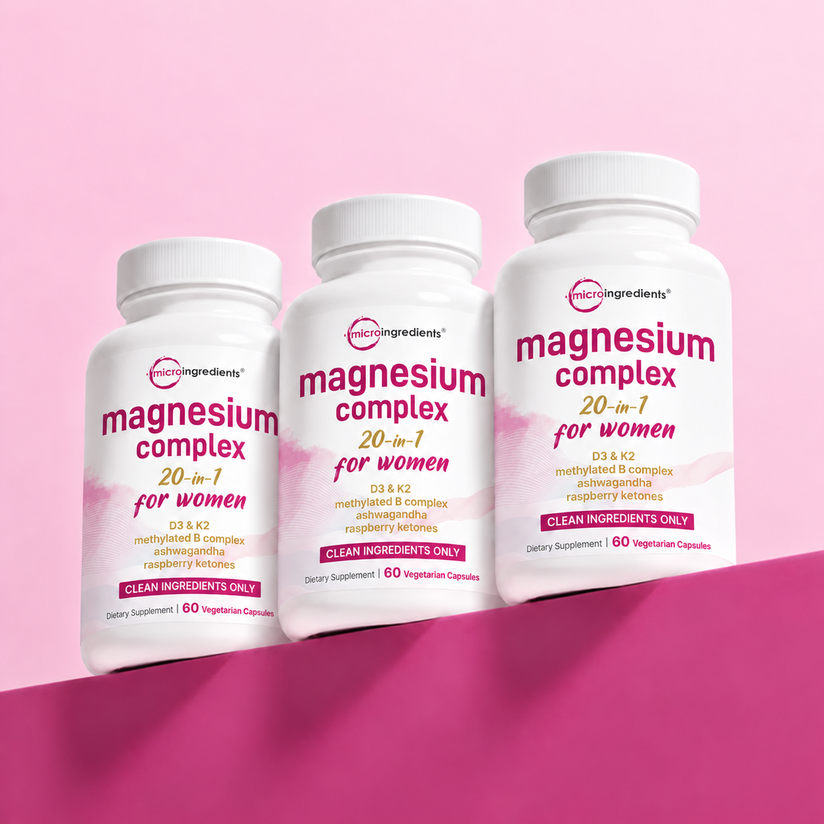 Microingredients™ (60 Cápsulas) Complejo De Magnesio Para Vitalidad Femenina Con Ashwagandha