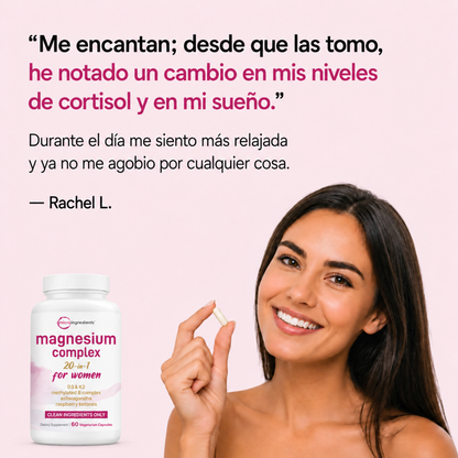 Microingredients™ (60 Cápsulas) Complejo De Magnesio Para Vitalidad Femenina Con Ashwagandha