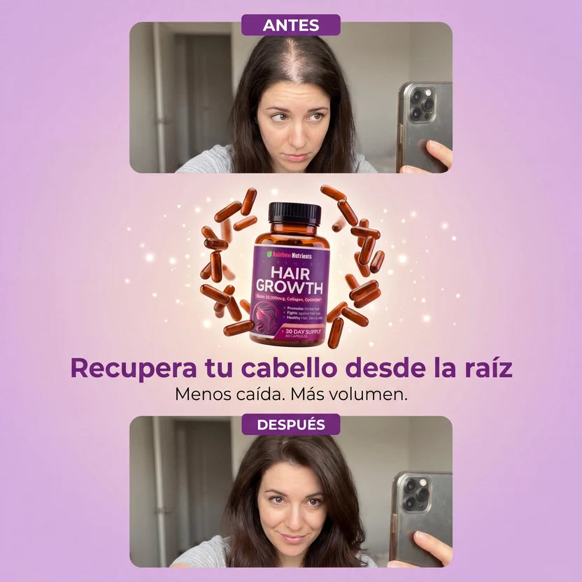 HairGlow™ Suplemento Capilar De Crecimiento Intensivo Pro-Biotina