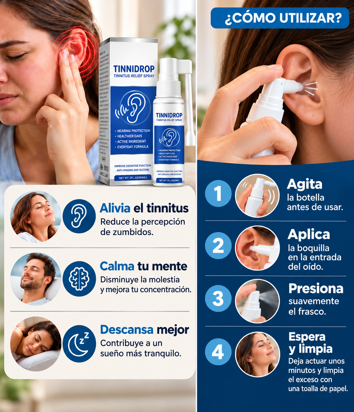 Spray Bio-Activo Anti-Tinnitus y Silenciador Auditivo