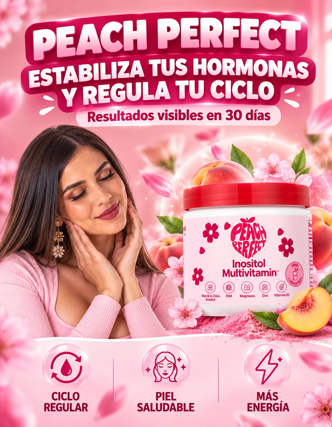 Inositol Peach Perfect 60 cápsulas
