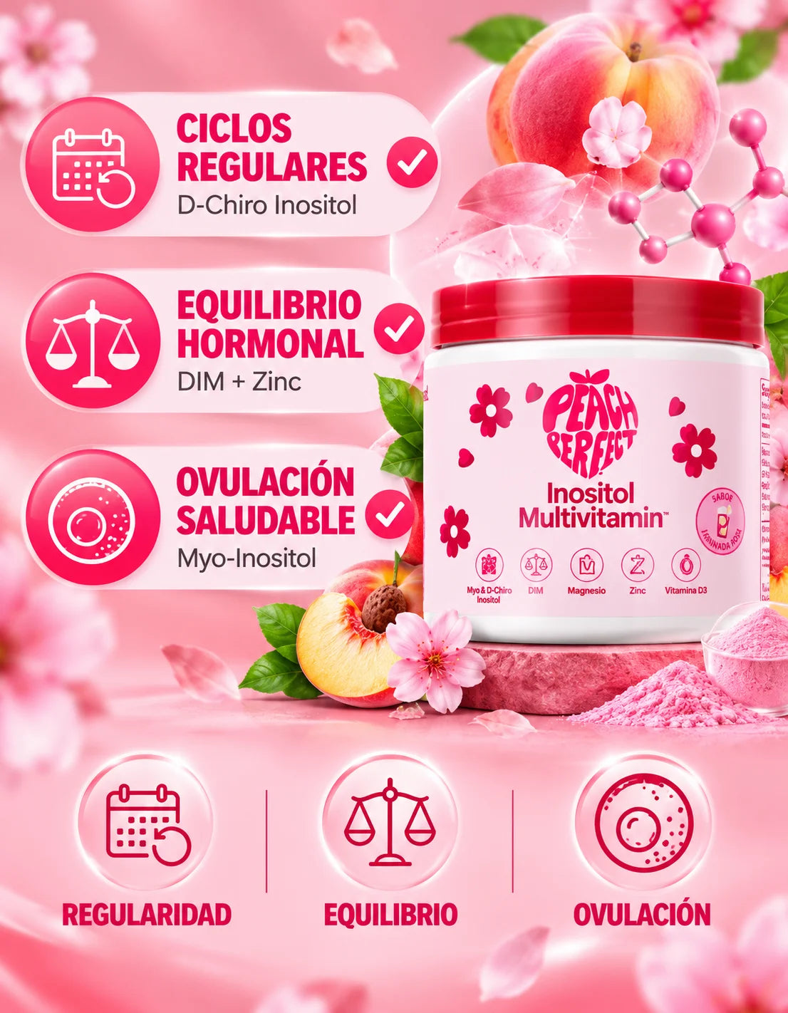 Inositol Peach Perfect 60 cápsulas